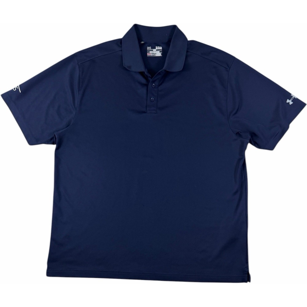 Under Armour‎ HeatGear Men's XL Polo Shirt Blue Performance Golf Athletic - Picture 2 of 16